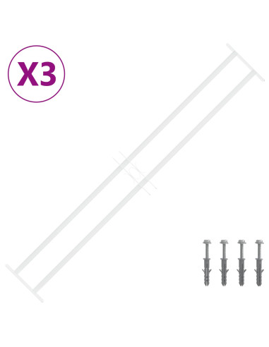 Griglia di Sicurezza per Finestre con 2 Traverse 3 pcs