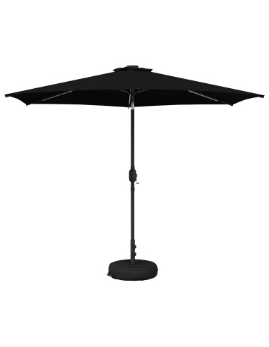 Parasol da Giardino con Luci LED 300 x 300 cm Poliestere Nero