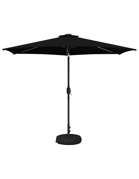 Parasol da Giardino con Luci LED 300 x 300 cm Poliestere Nero