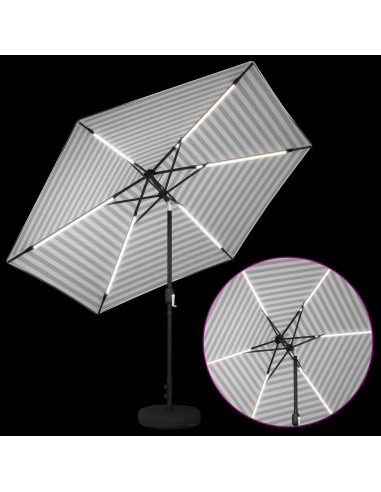 Parasol da Giardino con Luci LED 300 x 300 cm Poliestere