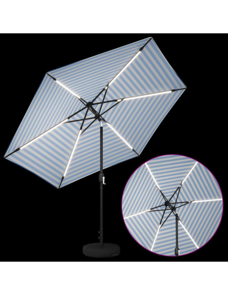 Parasol da Giardino con Luci LED 300 x 300 cm Poliestere