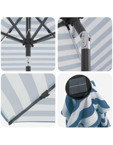Parasol da Giardino con Luci LED 300 x 300 cm Poliestere