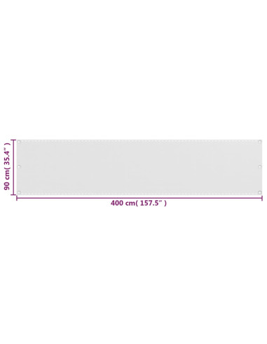 Paravento da Balcone HDPE 90x400 cm Bianco