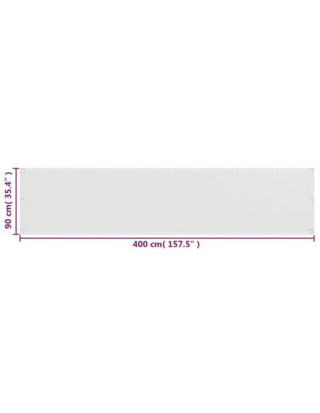 Paravento da Balcone HDPE 90x400 cm Bianco