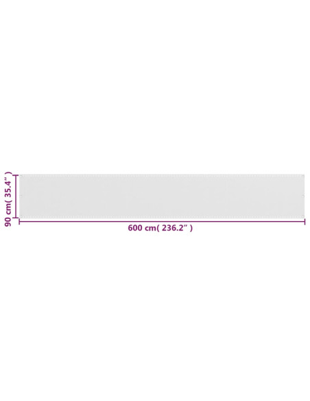 Paravento da Balcone HDPE 90x600 cm Bianco