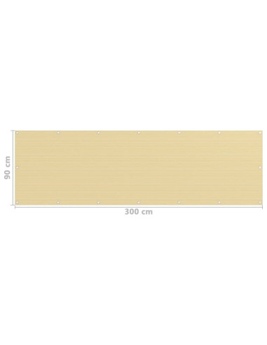 Paravento da Balcone Beige 90x300 cm in HDPE