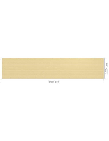 Paravento da Balcone Beige 120x600 cm in HDPE