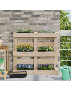 Fioriere per Euro pallet 24 pcs Nero 36 x 13,5 x 9,5 cm