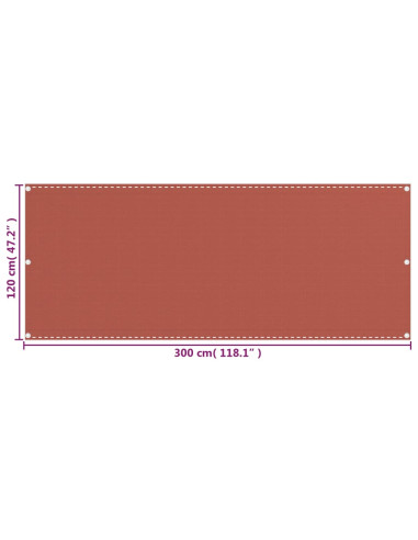 Schermo Frangivista per Balcone Terracotta 120x300 cm in HDPE