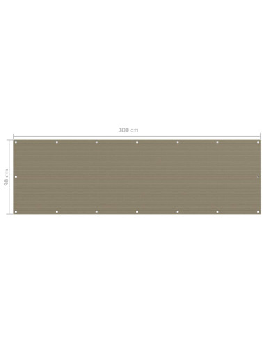 Schermo Frangivista per Balcone Grigio Talpa 90x300 cm in HDPE