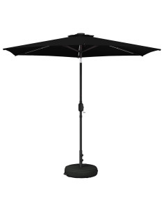 Parasol da Giardino con Luci LED 270 x 270 cm Poliestere Nero