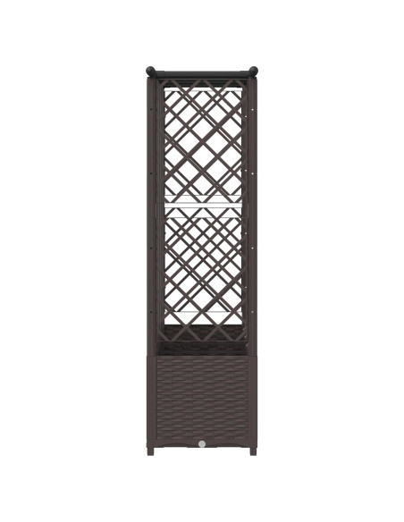 Letto Rialzato con Griglia e Tetto Marrone 202 x 40 x 138 cm PP