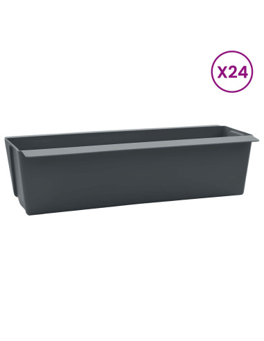 Fioriere per Euro pallet 24 pcs Grigio 36 x 13,5 x 9,5 cm