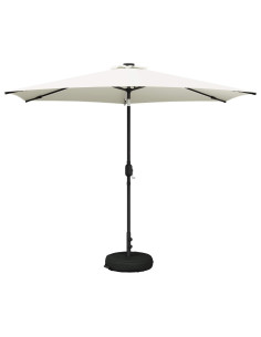 Parasol da Giardino con Luci LED 300 x 300 cm Poliestere Crema