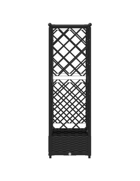 Letto Rialzato con Griglia e Tetto Nero 124 x 40 x 123 cm PP