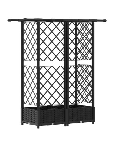 Letto Rialzato con Griglia e Tetto Nero 124 x 40 x 123 cm PP