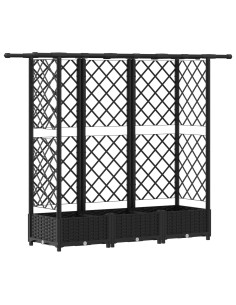 Letto Rialzato con Griglia e Tetto Nero 164 x 40 x 123 cm PP 2
