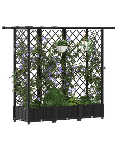 Letto Rialzato con Griglia e Tetto Nero 164 x 40 x 123 cm PP