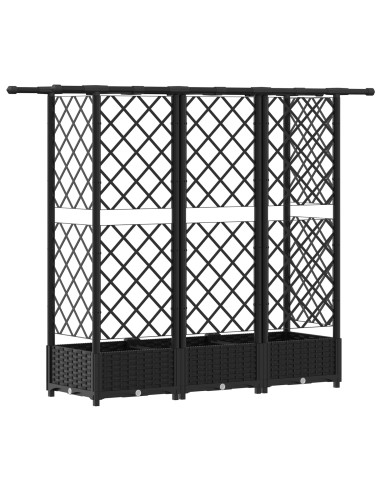 Letto Rialzato con Griglia e Tetto Nero 164 x 40 x 123 cm PP