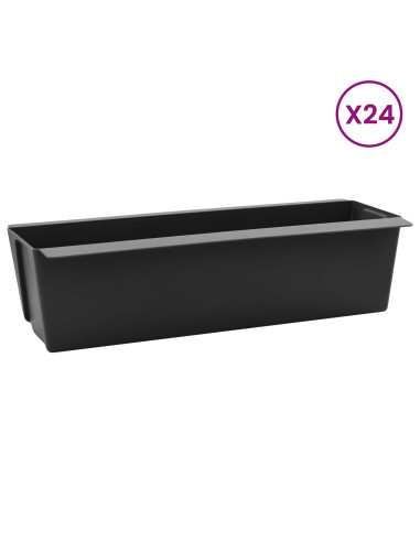 Fioriere per Euro pallet 24 pcs Nero 36 x 13,5 x 9,5 cm