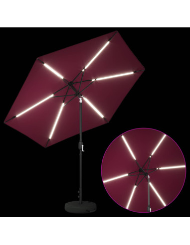 Parasol da Giardino con Luci LED 270 x 270 cm Poliestere