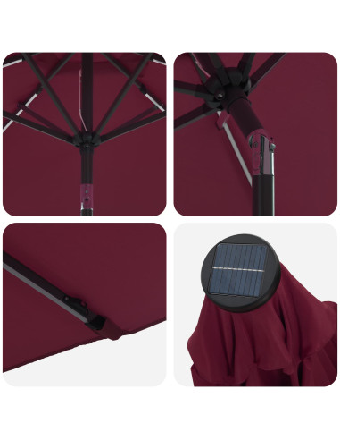 Parasol da Giardino con Luci LED 270 x 270 cm Poliestere