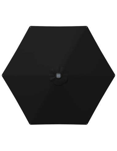 Parasol da Giardino con Luci LED 270 x 270 cm Poliestere Nero