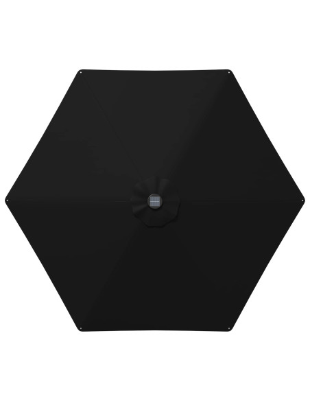 Parasol da Giardino con Luci LED 270 x 270 cm Poliestere Nero