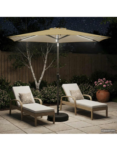 Parasol da Giardino con Luci LED 270 x 270 cm Poliestere
