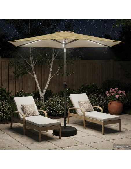 Parasol da Giardino con Luci LED 270 x 270 cm Poliestere