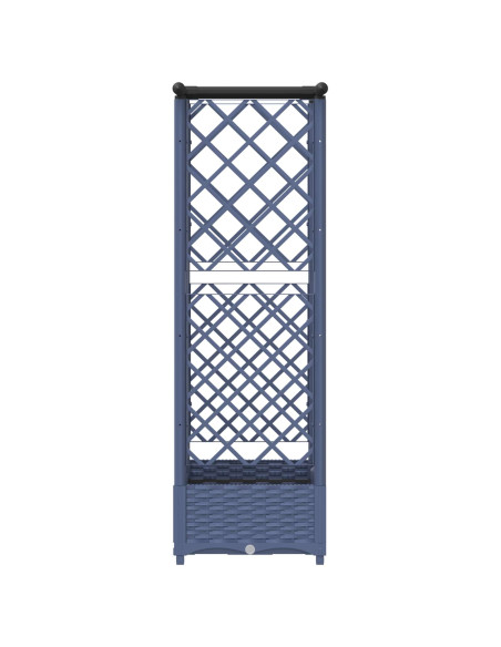 Letto Rialzato con Griglia e Tetto Grigio 124 x 40 x 123 cm PP