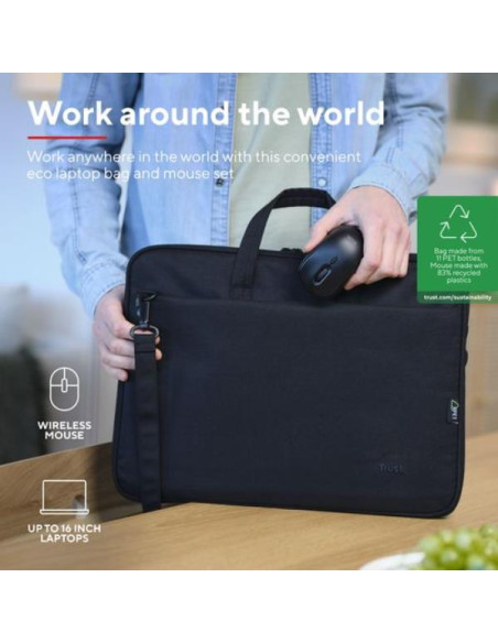BOLOGNA BAG AND MOUSE SET BLACK