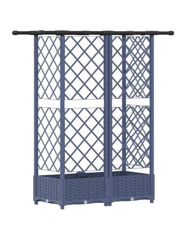 Letto Rialzato con Griglia e Tetto Grigio 124 x 40 x 123 cm PP