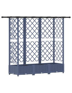 Letto Rialzato con Griglia e Tetto Grigio 164 x 40 x 123 cm PP 2