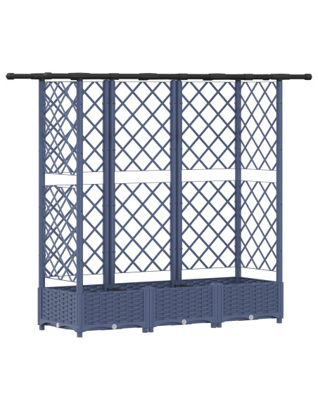 Letto Rialzato con Griglia e Tetto Grigio 164 x 40 x 123 cm PP