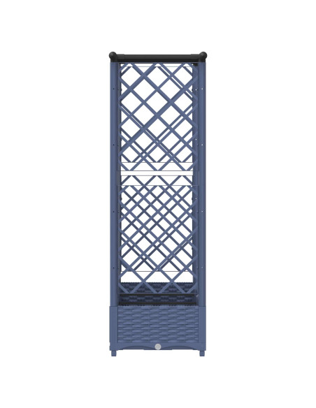 Letto Rialzato con Griglia e Tetto Grigio 164 x 40 x 123 cm PP