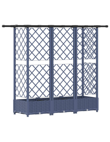 Letto Rialzato con Griglia e Tetto Grigio 164 x 40 x 123 cm PP