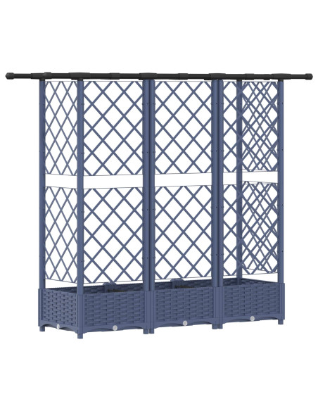 Letto Rialzato con Griglia e Tetto Grigio 164 x 40 x 123 cm PP
