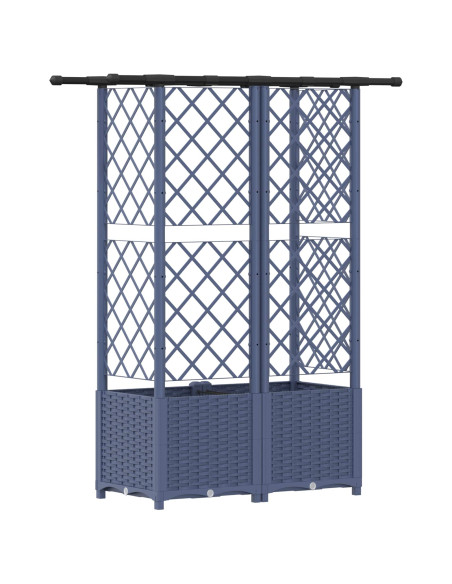 Letto Rialzato con Griglia e Tetto Grigio 124 x 40 x 138 cm PP