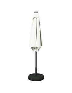 Parasol da Giardino con Luci LED 300 x 300 cm Poliestere Crema 2