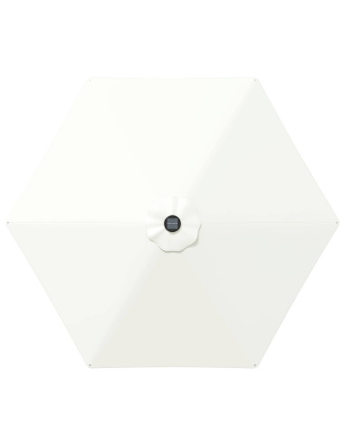 Parasol da Giardino con Luci LED 300 x 300 cm Poliestere Crema