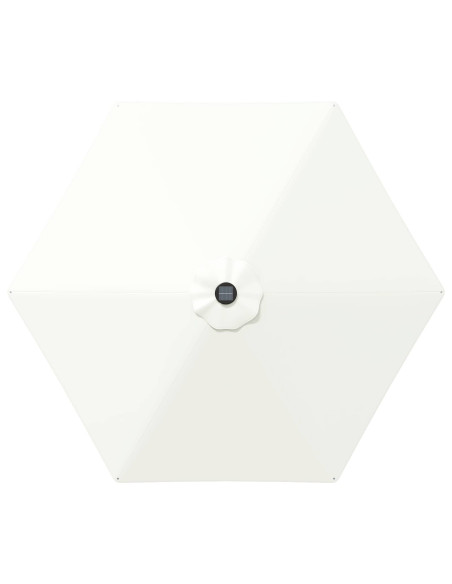 Parasol da Giardino con Luci LED 300 x 300 cm Poliestere Crema