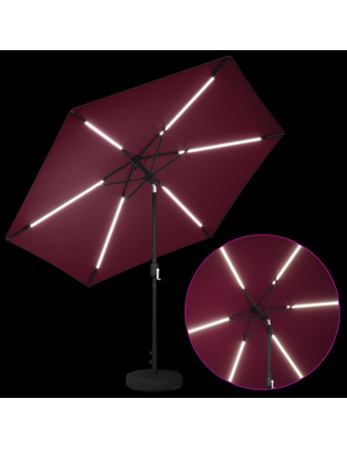 Parasol da Giardino con Luci LED 300 x 300 cm Poliestere