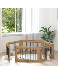 Cancello per cani con supporti 6 pcs Rovere Artigianale