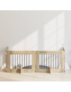 Cancello per cani con supporti 4 pcs Rovere Sonoma 80 x 60 cm