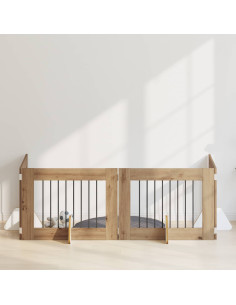 Cancello per cani con supporti 4 pcs Rovere Artigianale