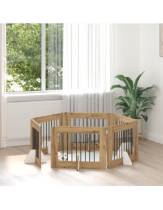 Cancello per cani con supporti 6 pcs Rovere Artigianale