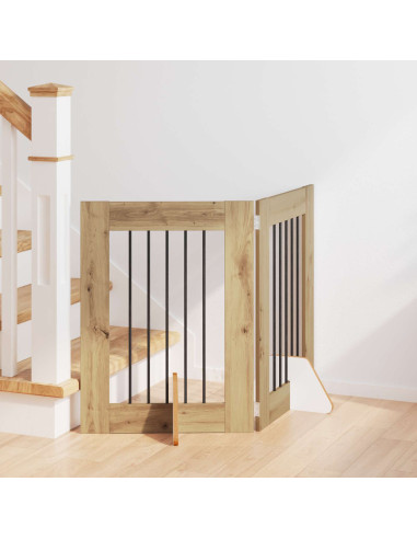 Cancello per cani con supporti 2 pcs Rovere Artigianale