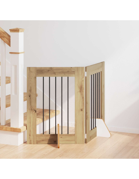 Cancello per cani con supporti 2 pcs Rovere Artigianale