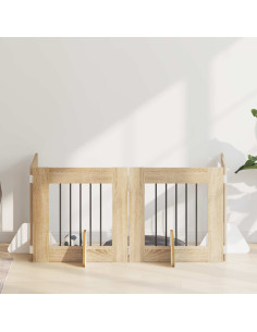 Cancello per cani con supporti 4 pcs Rovere Sonoma 60 x 60 cm